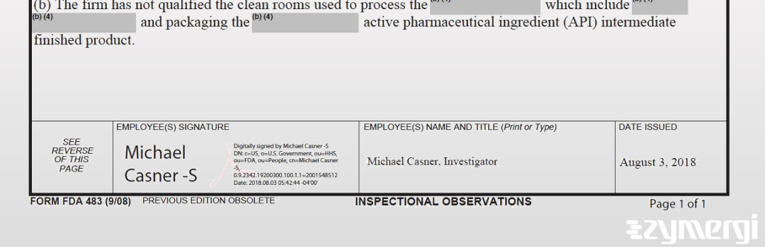 Michael L. Casner FDA Investigator
