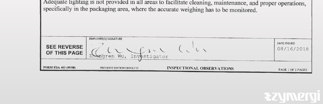 Zhongren Wu FDA Investigator