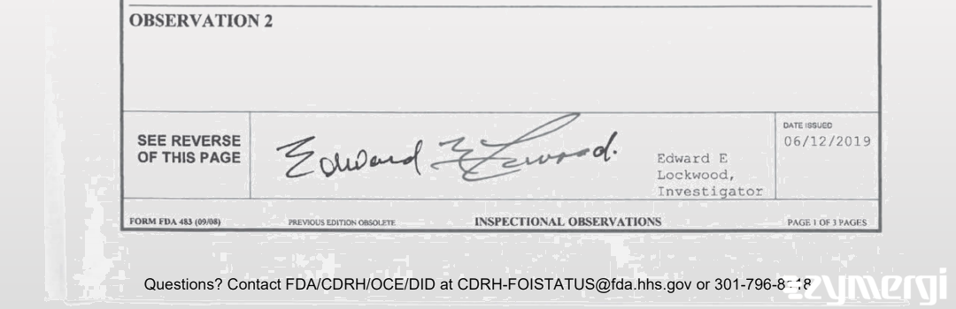Edward E. Lockwood FDA Investigator