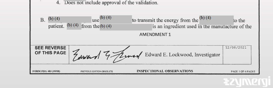 Clifford F. Long FDA Investigator Edward E. Lockwood FDA Investigator 