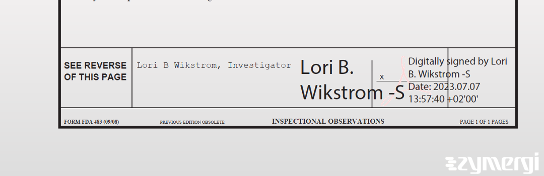 Lori B. Wikstrom FDA Investigator 