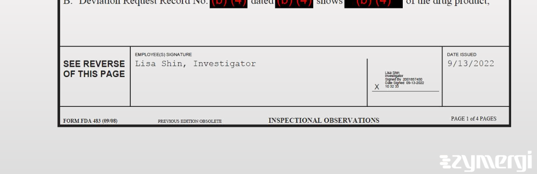 Lisa Shin FDA Investigator