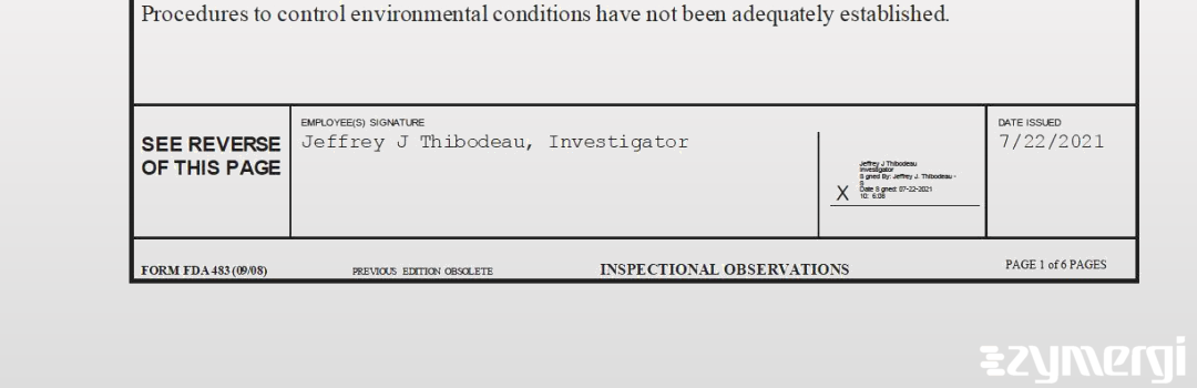 Jeffrey J. Thibodeau FDA Investigator