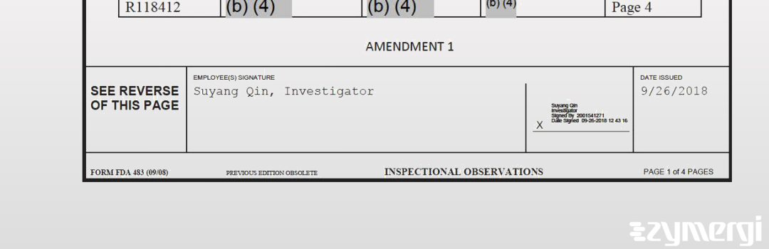 Suyang Qin FDA Investigator