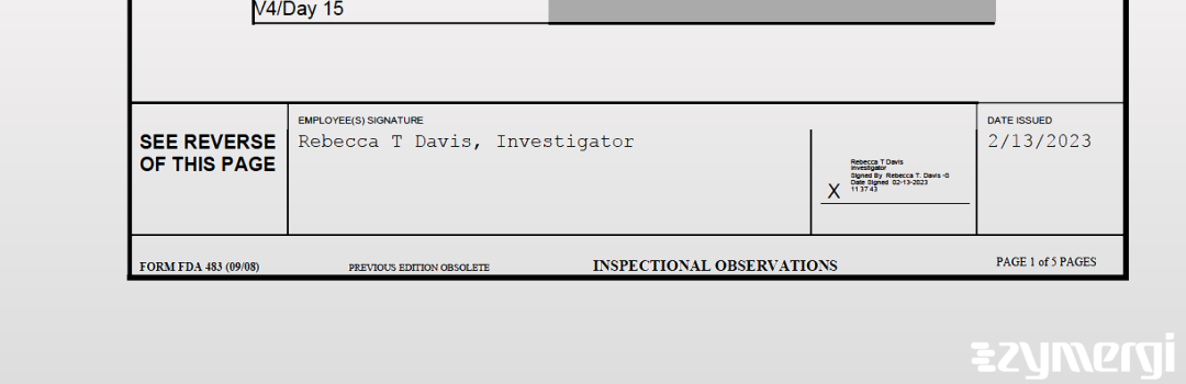 Rebecca T. Davis FDA Investigator