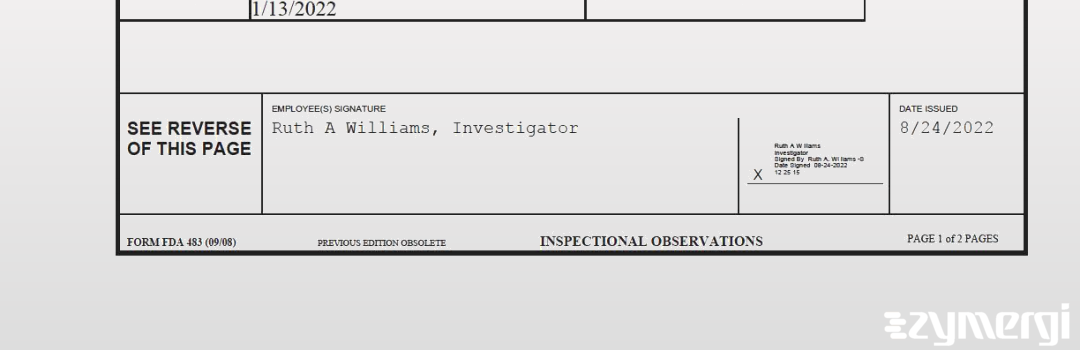 Ruth A. Williams FDA Investigator