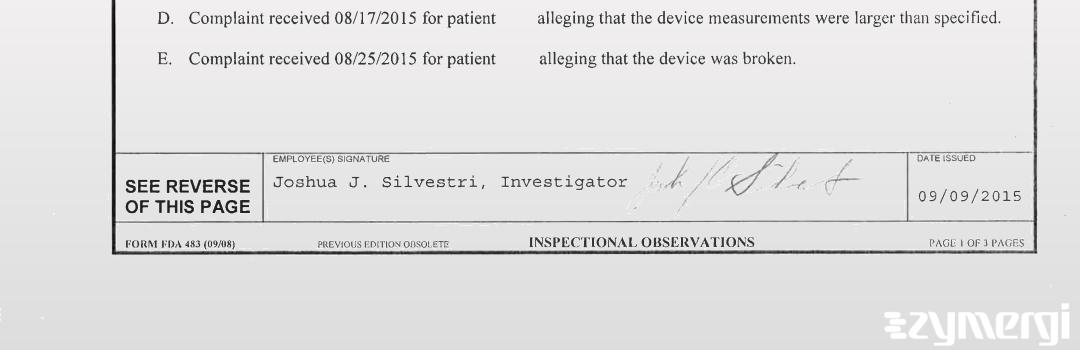 Joshua J. Silvestri FDA Investigator 