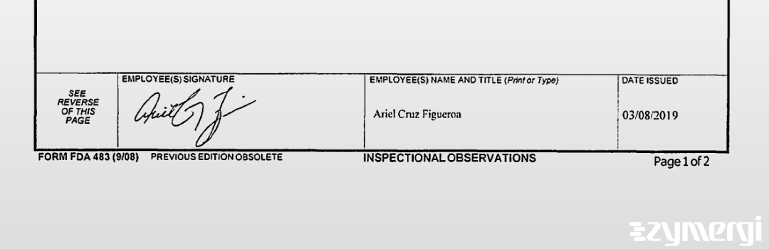 Ariel Cruz Figueroa FDA Investigator Cruz Figueroa, Ariel FDA Investigator 