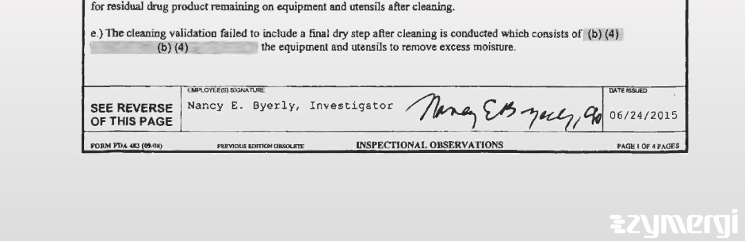 Nancy E. Byerly FDA Investigator