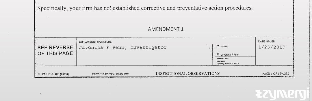 Javonica F. Penn FDA Investigator