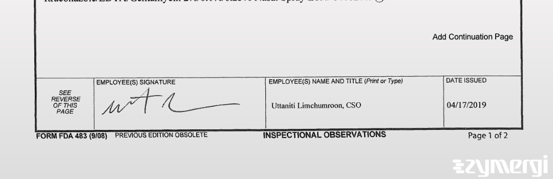 Uttaniti Limchumroon FDA Investigator 