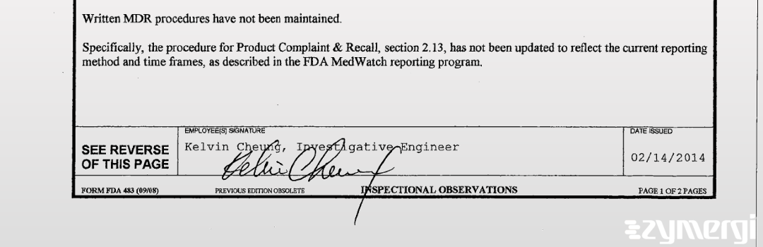 Kelvin Cheung FDA Investigator