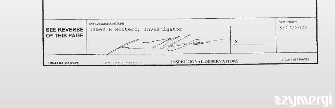 James R. Montero FDA Investigator