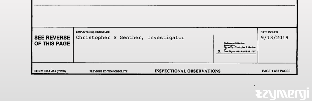 Christopher S. Genther FDA Investigator 