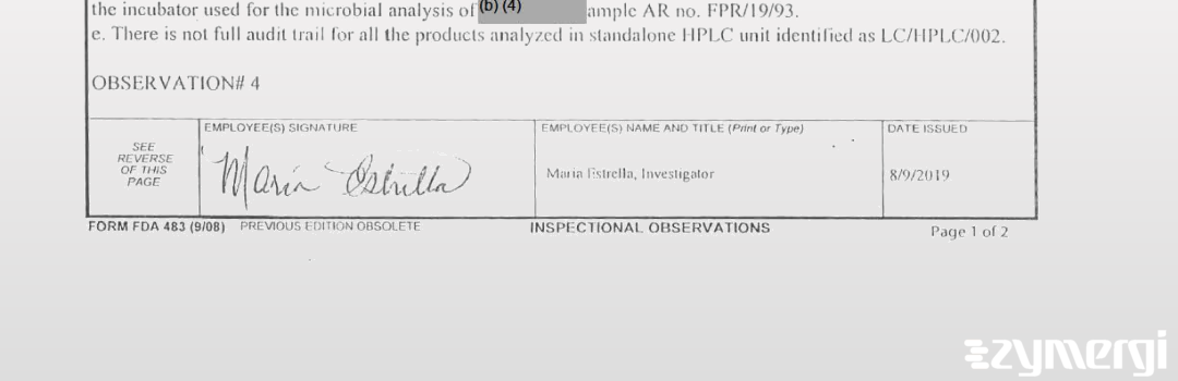 Maria Estrella FDA Investigator