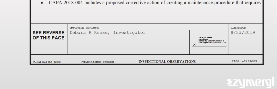 Debara R. Reese FDA Investigator 