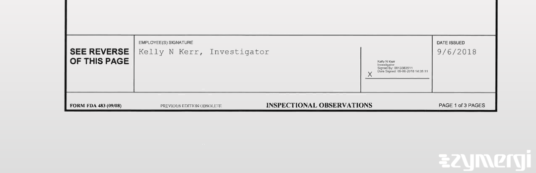 Kelly N. Kerr FDA Investigator 