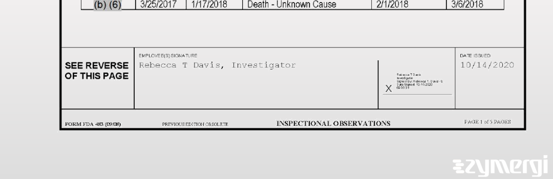 Rebecca T. Davis FDA Investigator