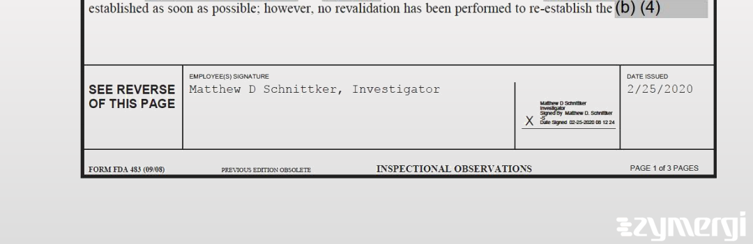 Matthew D. Schnittker FDA Investigator 