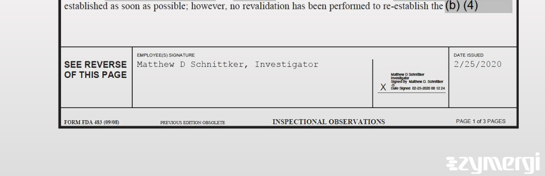 Matthew D. Schnittker FDA Investigator