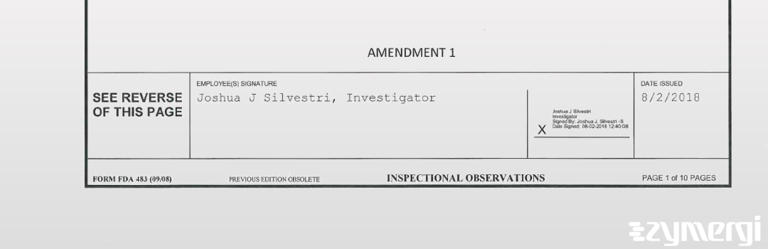 Joshua J. Silvestri FDA Investigator 