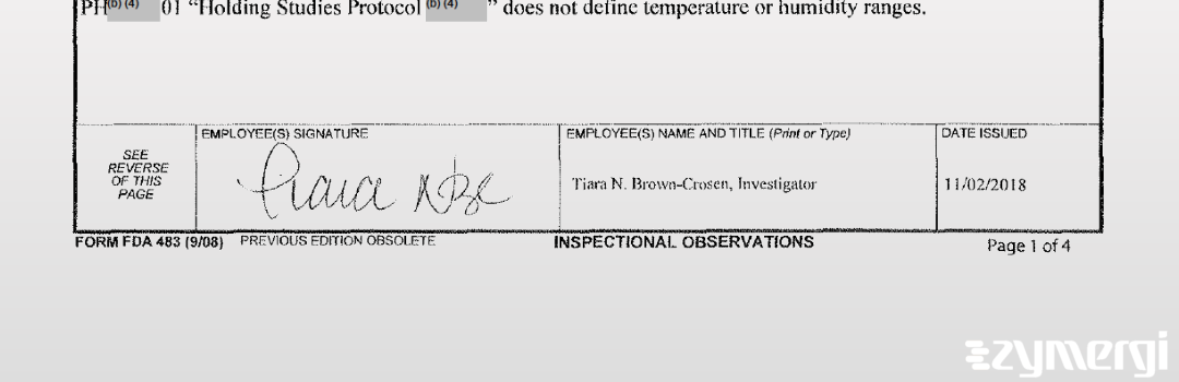Tiara N. Brown-Crosen FDA Investigator