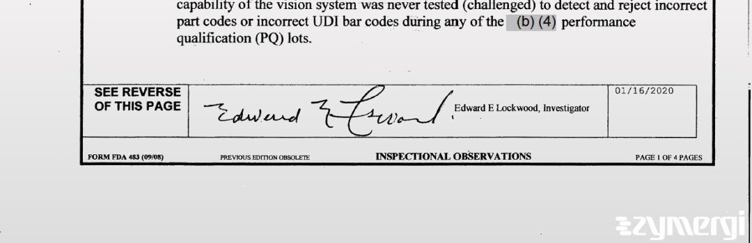 Edward E. Lockwood FDA Investigator