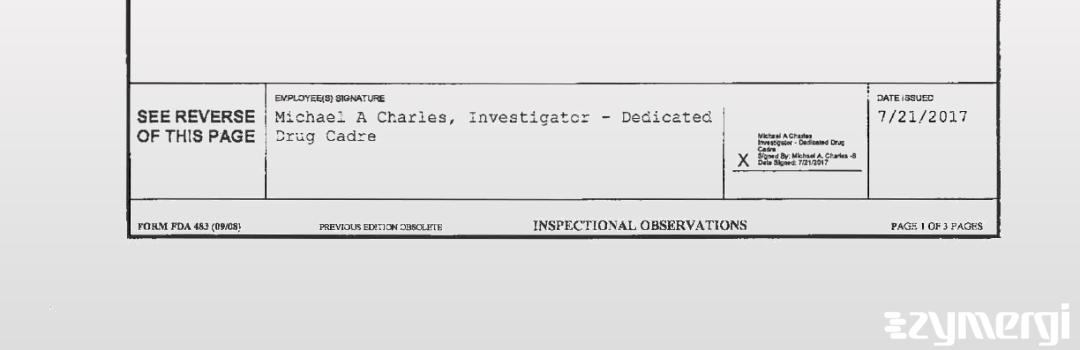 Michael A. Charles FDA Investigator