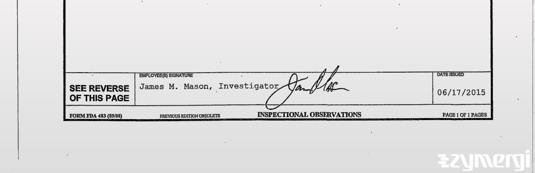 James M. Mason FDA Investigator 