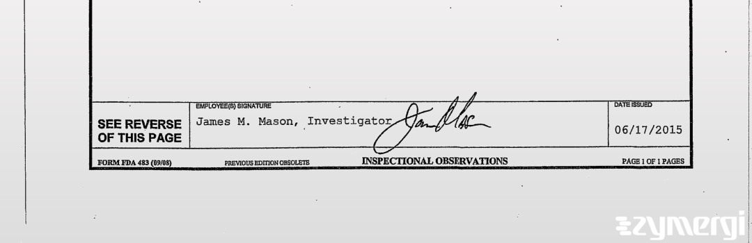 James M. Mason FDA Investigator