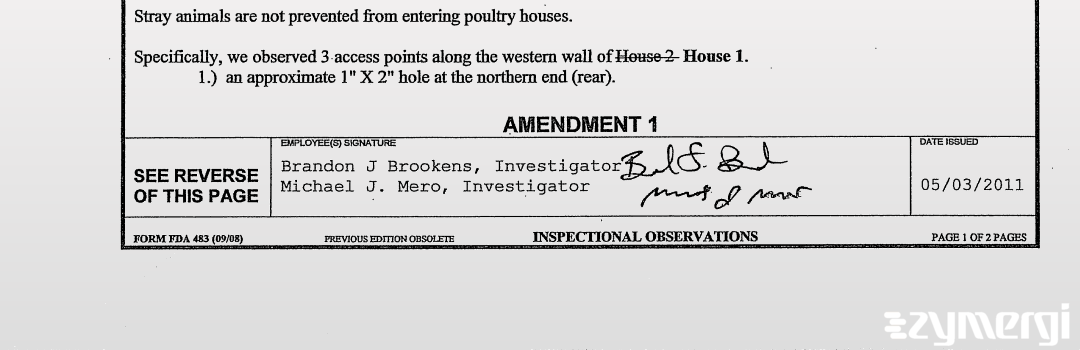 Brandon J. Brookens FDA Investigator Michael J. Mero FDA Investigator 