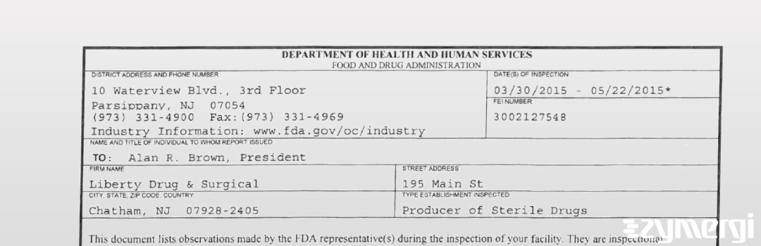 FDANews 483 Liberty Drug & Surgical May 22 2015 top