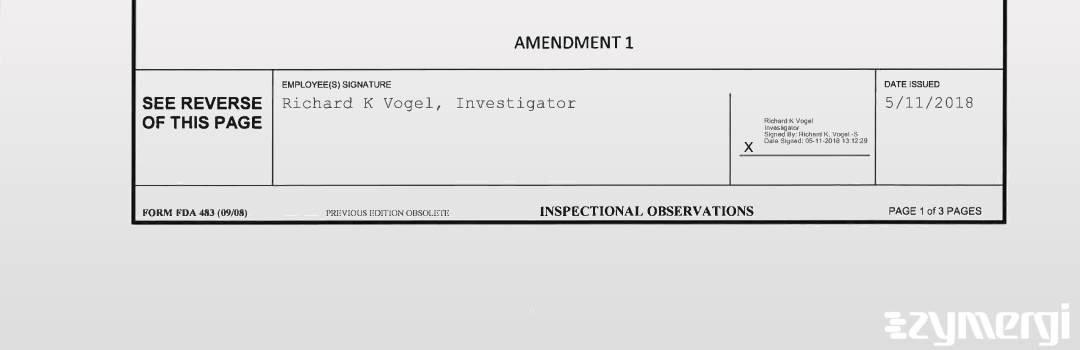 Richard K. Vogel FDA Investigator 