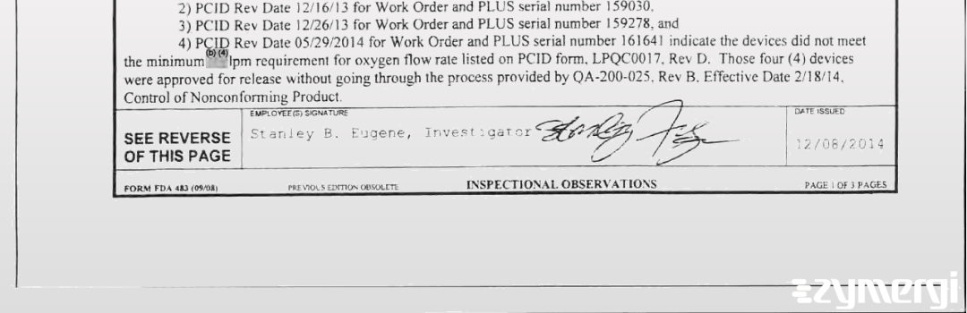 Stanley B. Eugene FDA Investigator