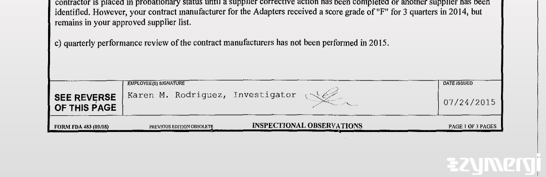 Karen M. Rodriguez FDA Investigator 