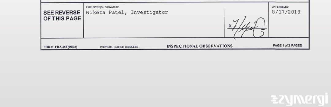 Niketa Patel FDA Investigator