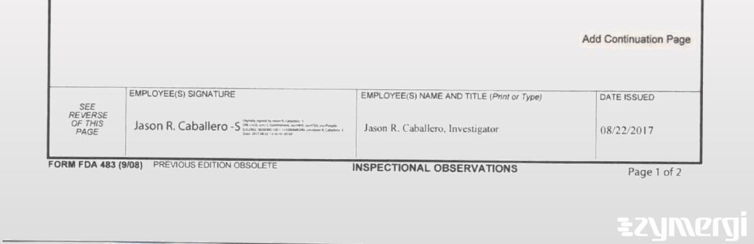 Jason R. Caballero FDA Investigator 