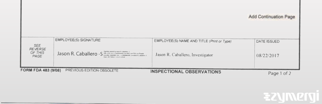 Jason R. Caballero FDA Investigator