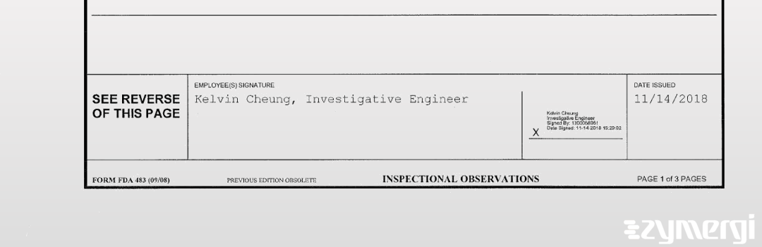 Kelvin Cheung FDA Investigator 