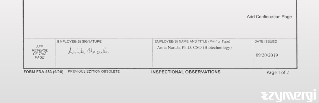 Anita Narula FDA Investigator 