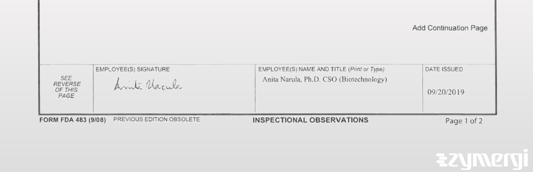 Anita Narula FDA Investigator