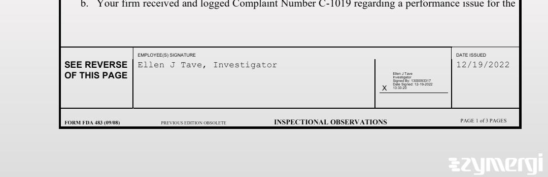 Ellen J. Tave FDA Investigator