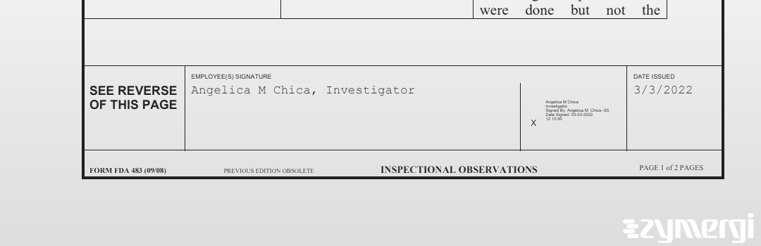Angelica M. Chica FDA Investigator