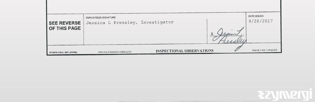 Jessica L. Pressley FDA Investigator 