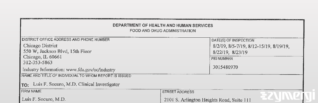FDANews 483 Luis F. Soruco, MD Aug 23 2019 top