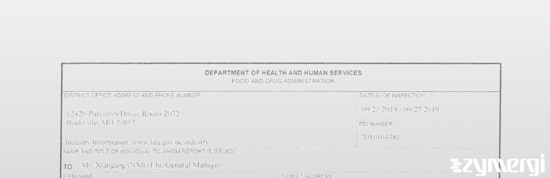 FDANews 483 Luohe Nanjiecun Pharmaceutical Group Pharmacy Co. Ltd. Sep 27 2019 top