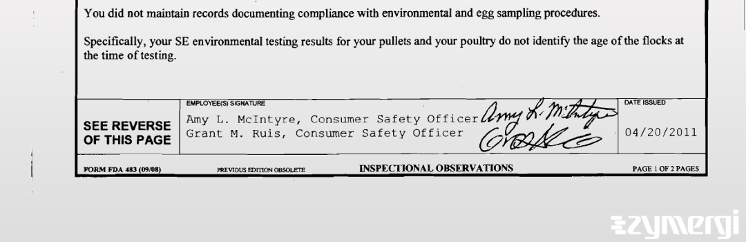 Grant M. Ruis FDA Investigator Amy L. McIntyre FDA Investigator 