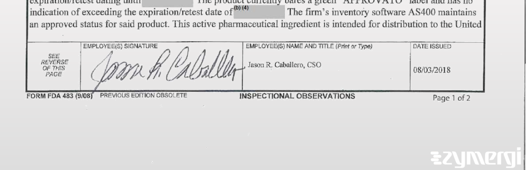 Jason R. Caballero FDA Investigator
