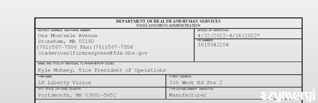 FDANews 483 LV Liberty Vision Apr 26 2022 top