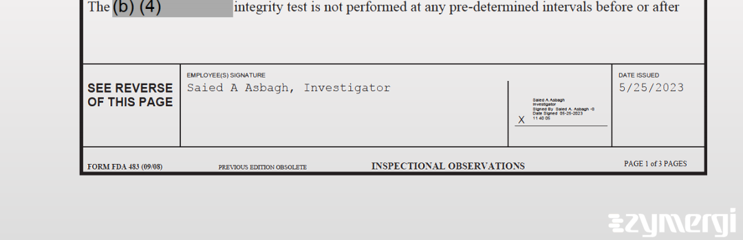 Saied A. Asbagh FDA Investigator